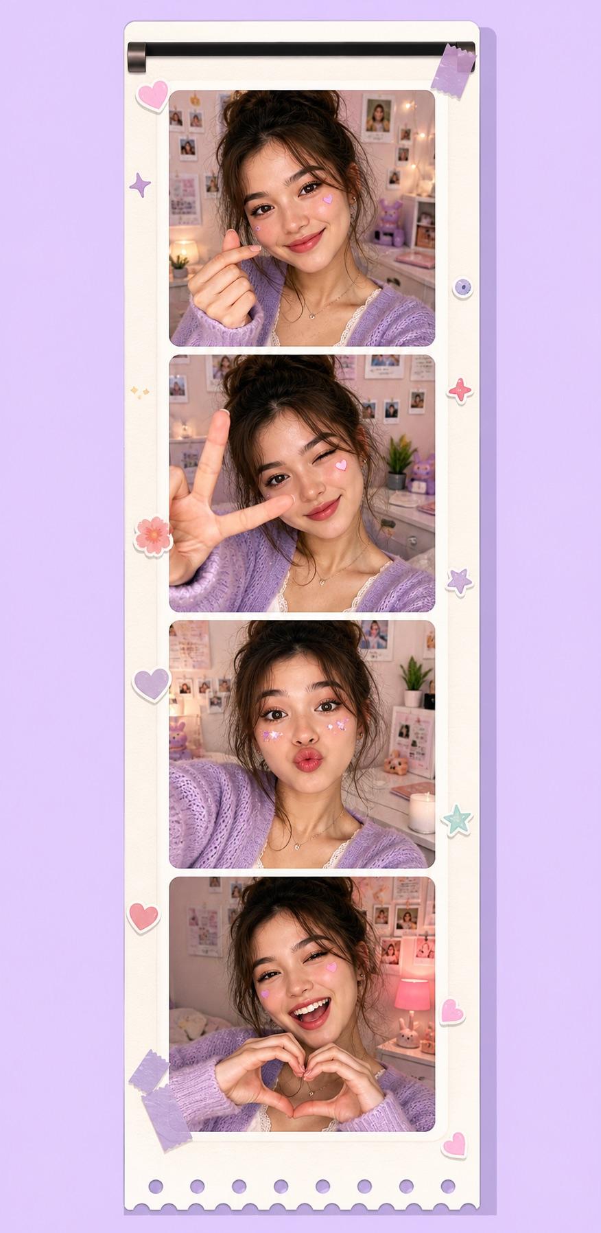 Solo selfie photobooth photo strip